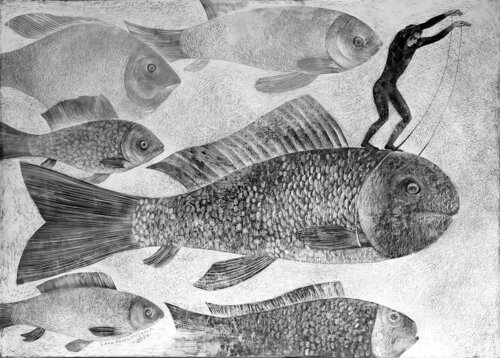 Fish tamer by Lana Korolievskaia, Drawing for Sale on Select