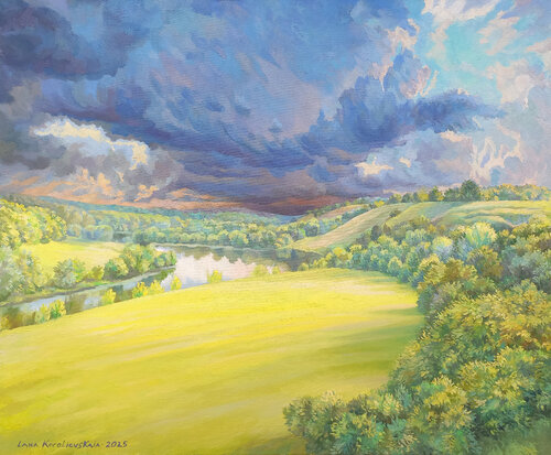 Calm before the summer thunderstorm by Lana Korolievskaia, Painting for Sale on Select