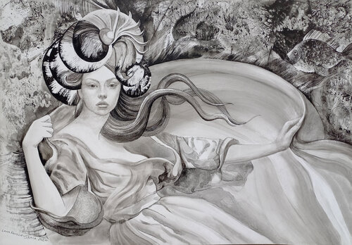 Melody of the ocean soul by Lana Korolievskaia, Drawing for Sale on Select