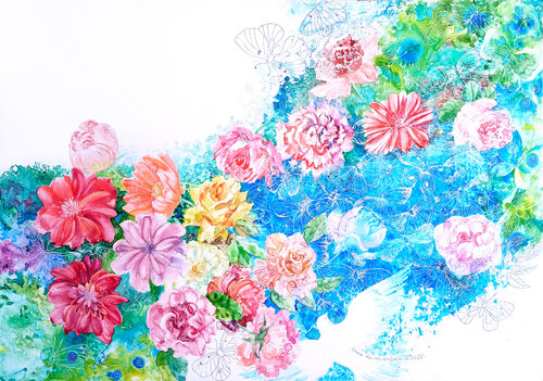 Escape to harmony and peace by Lana Korolievskaia, Drawing for Sale on Select