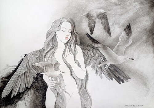 New Wings by Lana Korolievskaia, Drawing for Sale on Select