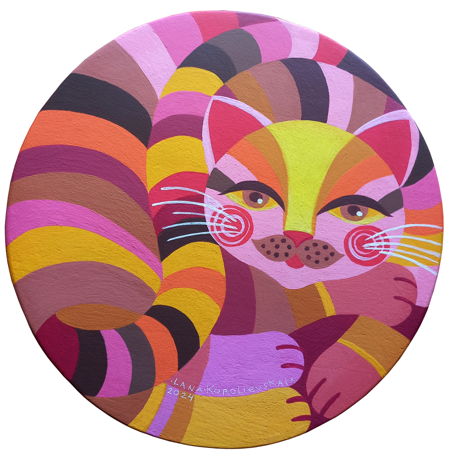 Pink Tabby Lana Korolievskaia Original painting for sale