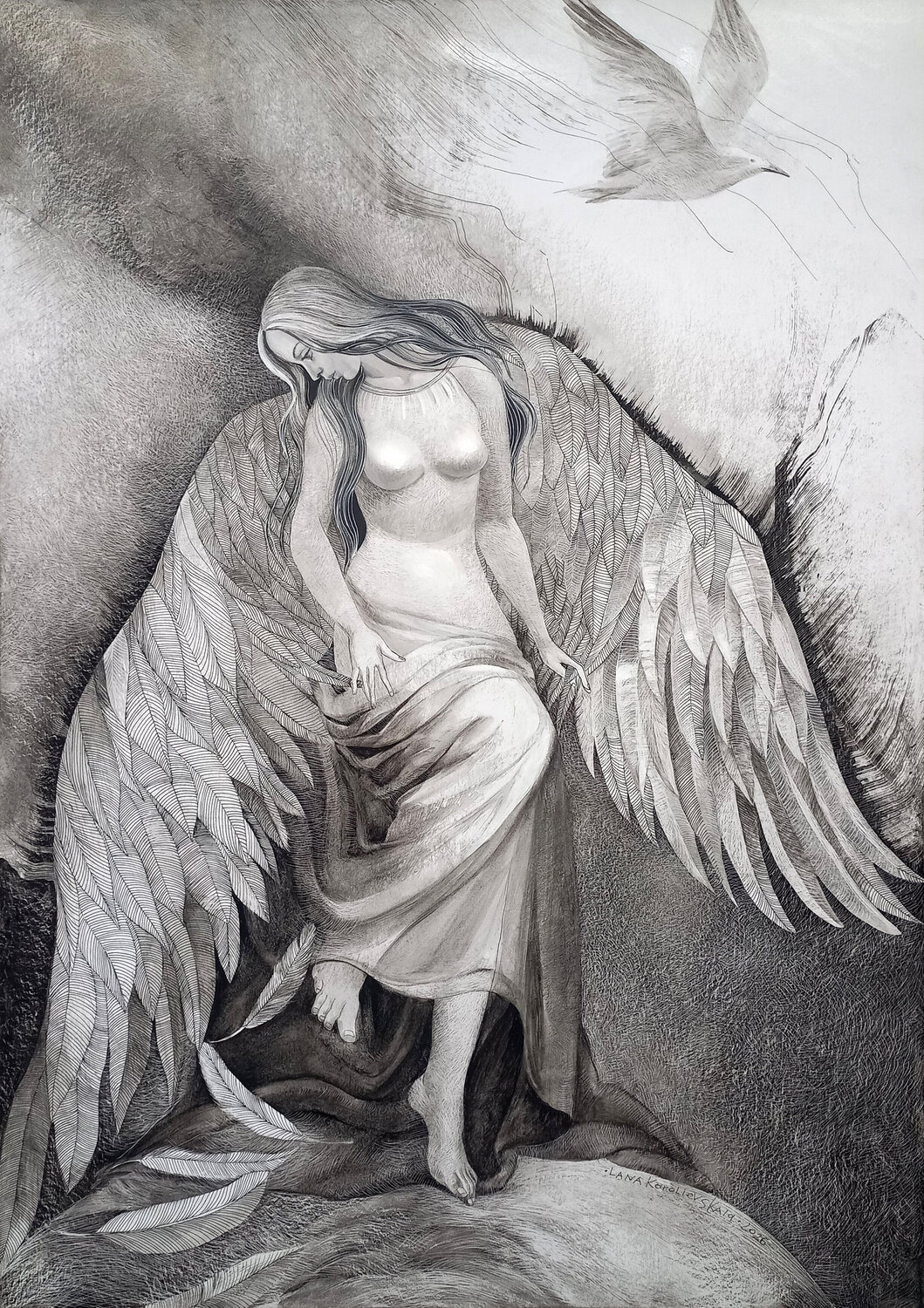 Time to Let Go Lana Korolievskaia Drawing for sale