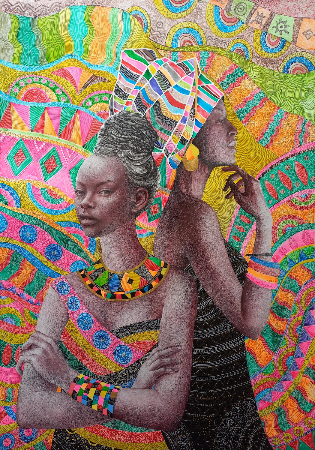 Daughters of the Sun Lana Korolievskaia Drawing for sale