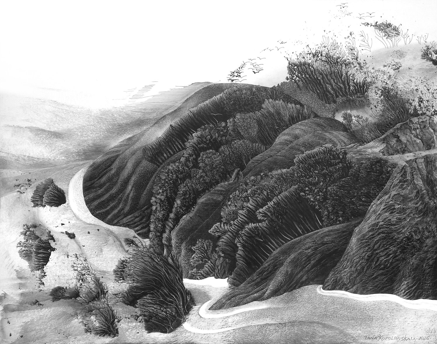 Breath of the Earth Lana Korolievskaia Drawing for sale