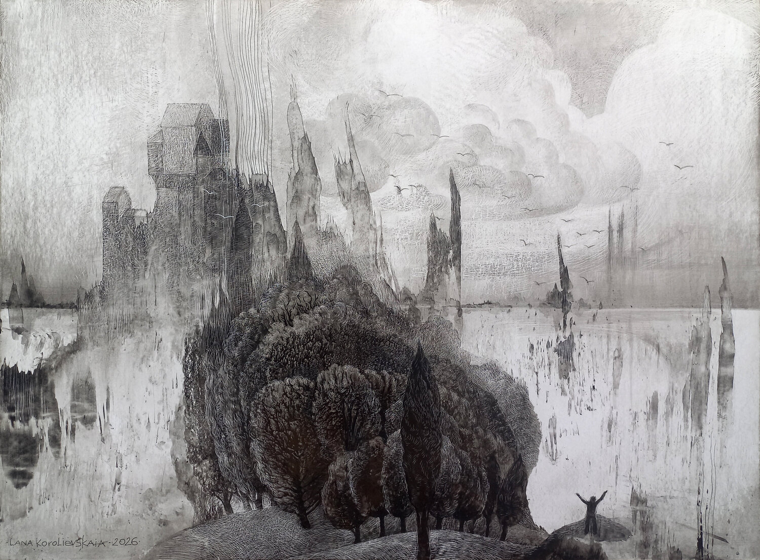 The World Before Names Lana Korolievskaia Drawing for sale