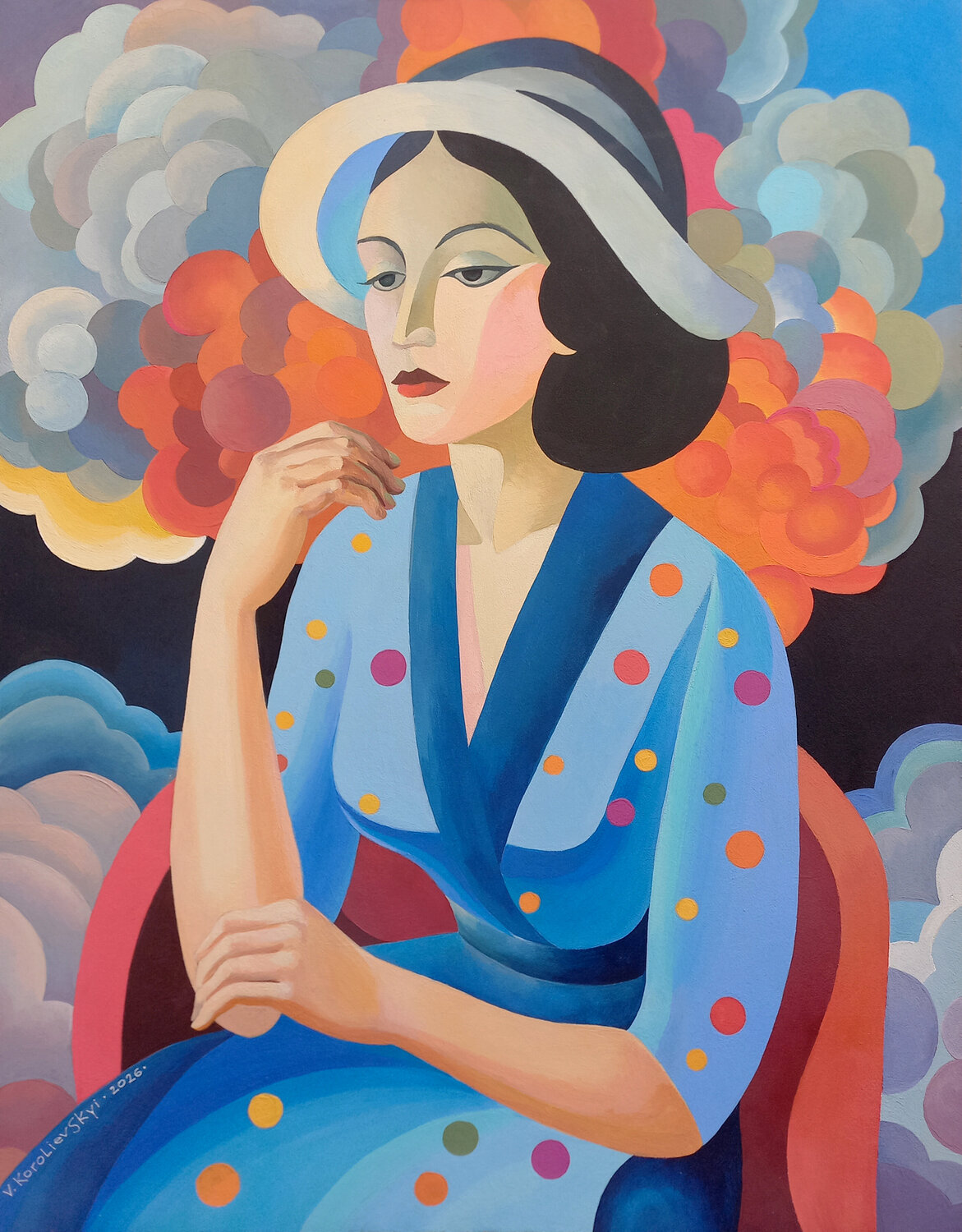 Construction of the dome Lana Korolievskaia Original painting for sale