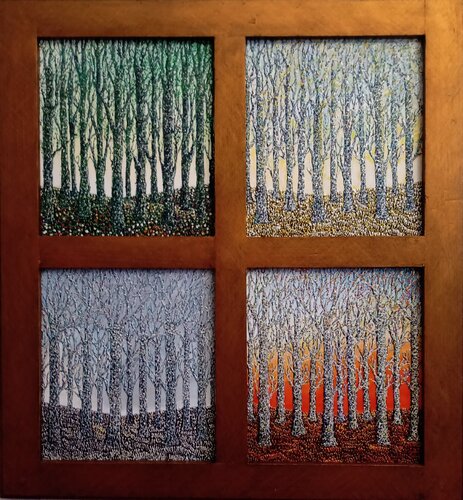 Stagioni (Polittico) by Antonio Presti, Painting for Sale on Select