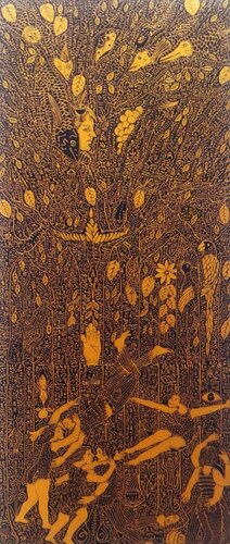 Giochi nel bosco 1 by Antonio Presti, Painting for Sale on Select