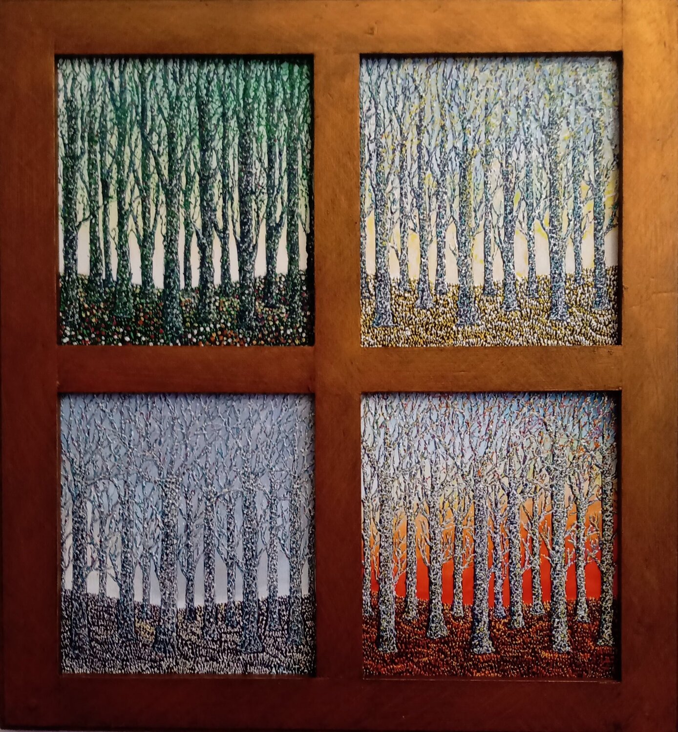 Stagioni (Polittico) Antonio Presti Original painting for sale