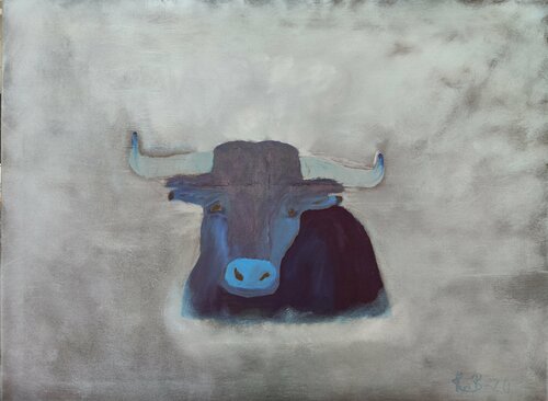 Blue Bull by Krister Björklund, Painting for Sale on Select