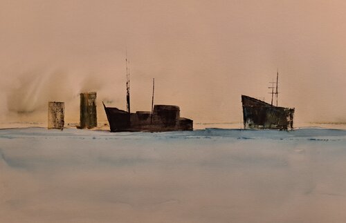 Unknown port by Krister Björklund, Painting for Sale on Select