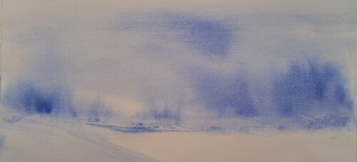 Winter blues by Krister Björklund, Painting for Sale on Select
