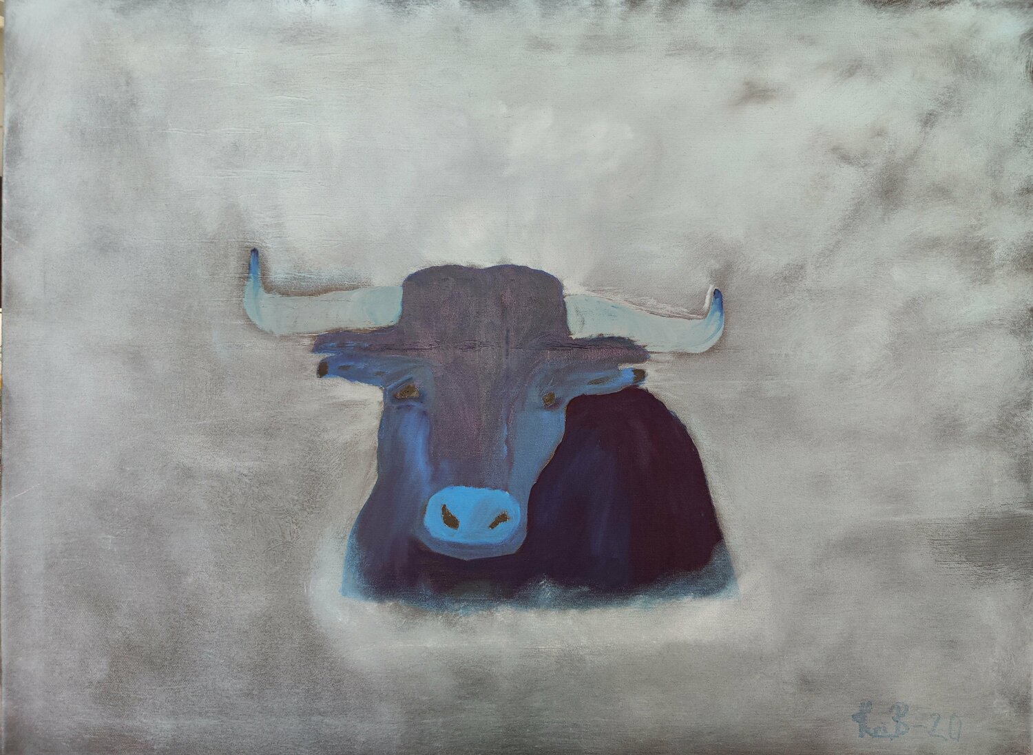 Blue Bull Krister Björklund Original painting for sale
