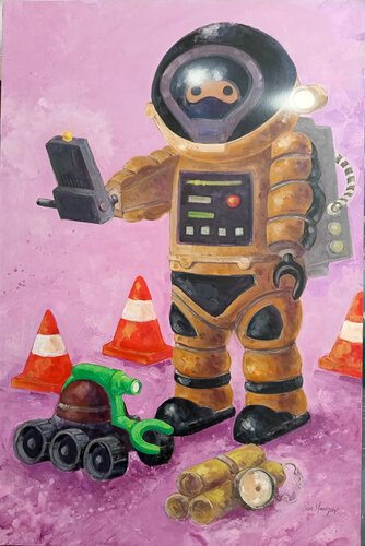 Figura nº 9 El artificiero by juan angel saiz manrique, Painting for Sale on Select