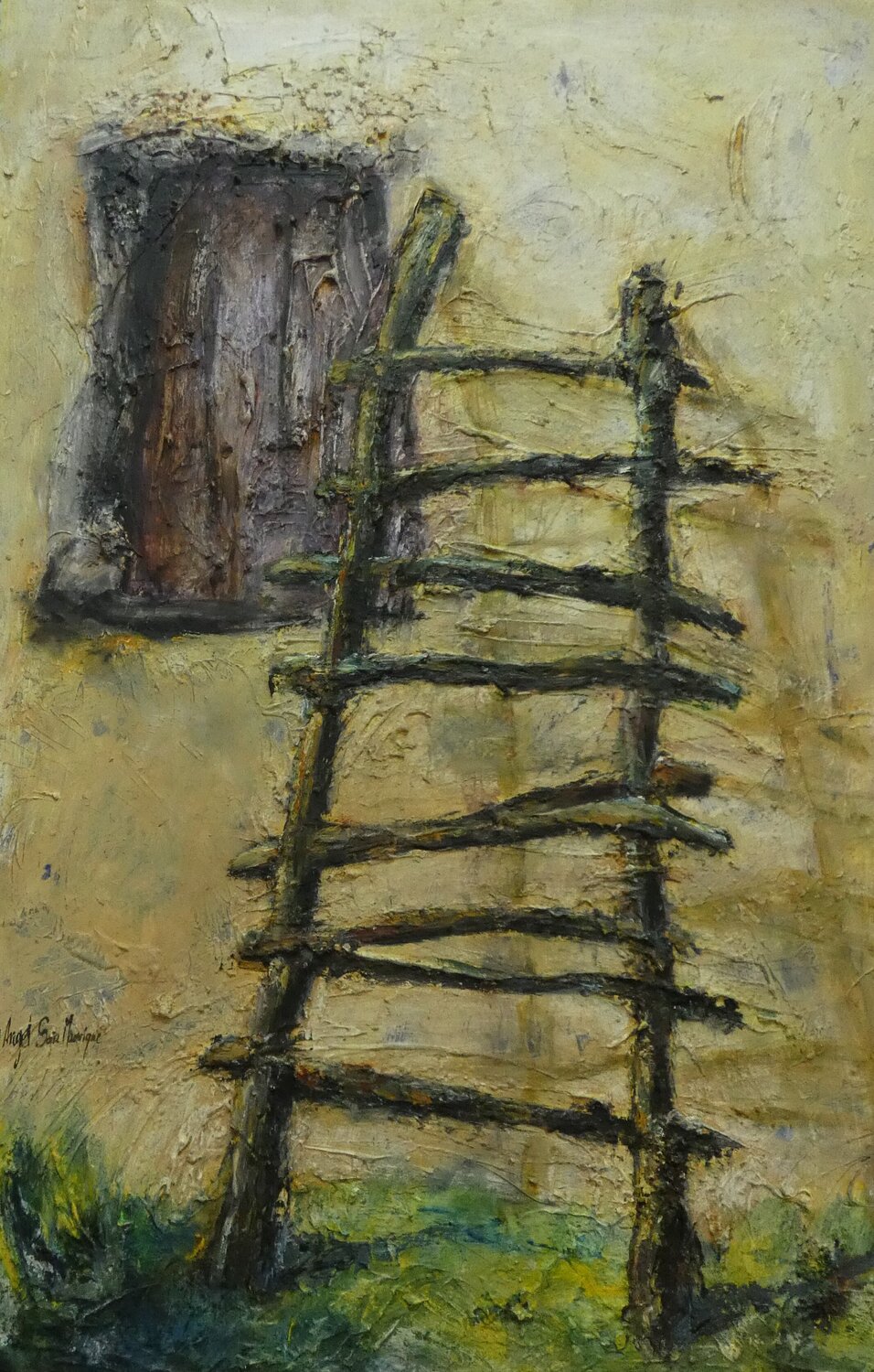 la escalera en la huerta juan angel saiz manrique Original painting for sale