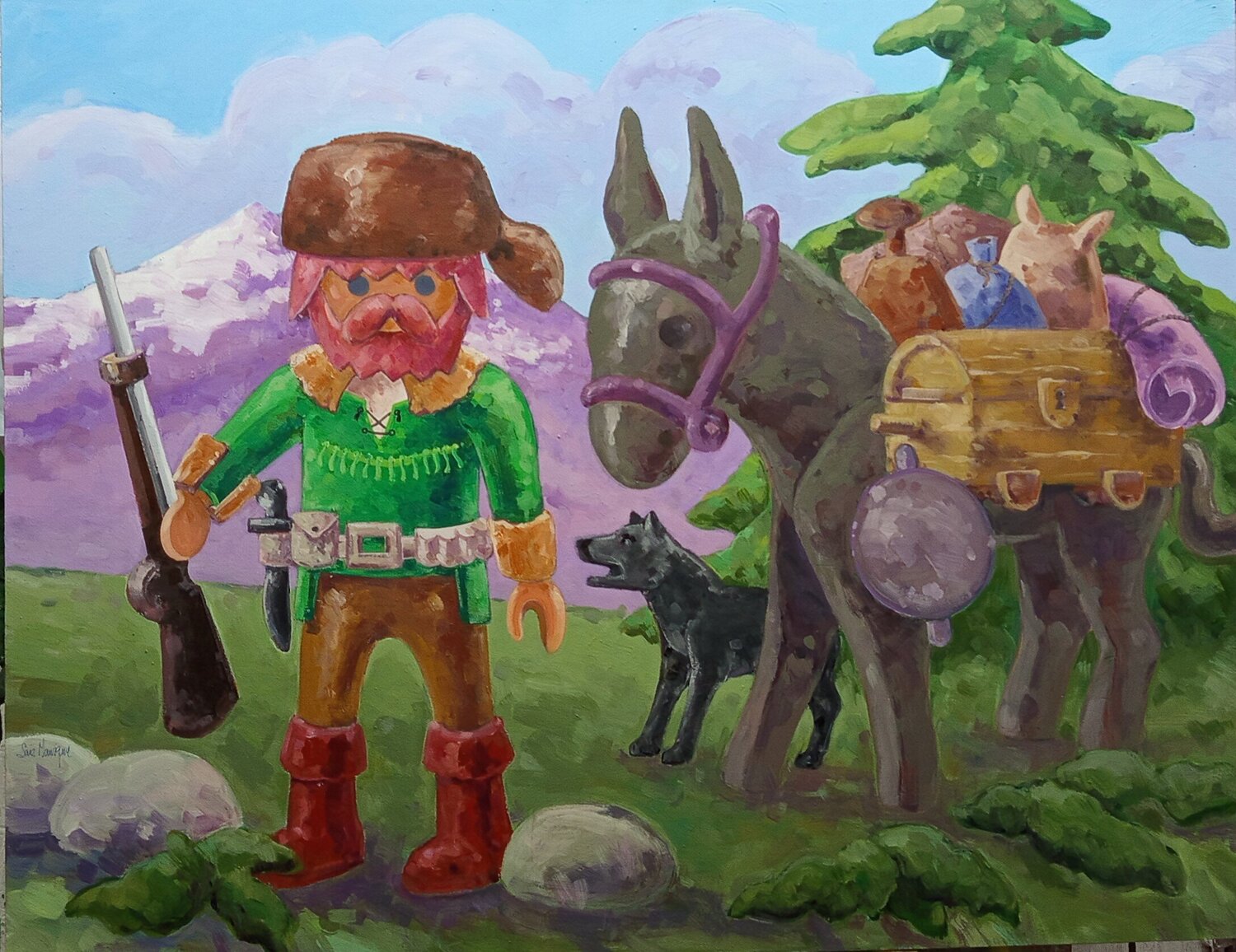 figura nº 7 el buscador de oro juan angel saiz manrique Original painting for sale