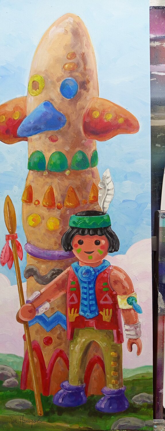 Figura nº 10 totem y nativo juan angel saiz manrique Original painting for sale