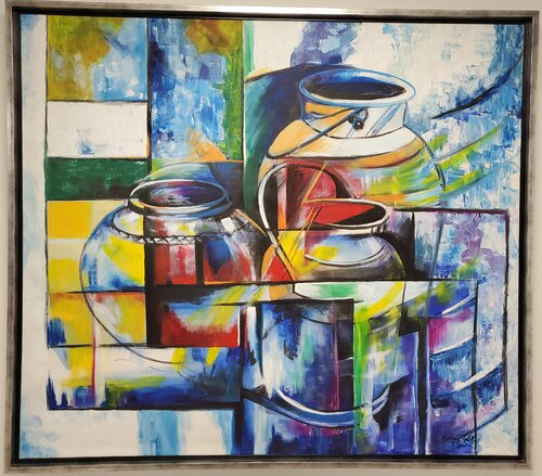 "JARRONES GEOMETRICOS ELABORADOS I" by Estela Del Valle Mañez, Painting for Sale on Select
