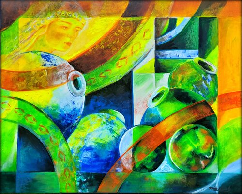 "JARRONES IMAGINARIOS CHILE I" by Estela Del Valle Mañez, Painting for Sale on Select