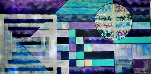 "GEOMETRIA en FRIO" by Estela Del Valle Mañez, Painting for Sale on Select