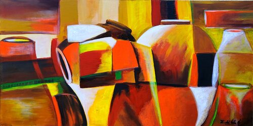 "DE GEOMETRIA A JARRONES" by Estela Del Valle Mañez, Painting for Sale on Select
