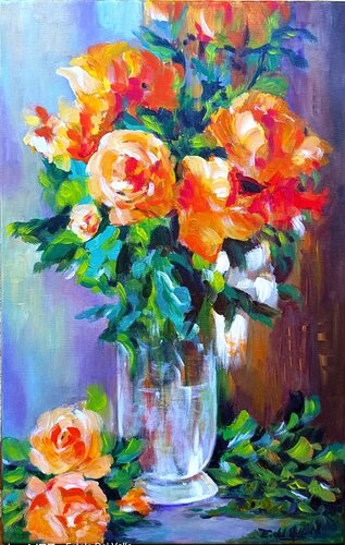 "FLORERO en CALIDO" by Estela Del Valle Mañez, Painting for Sale on Select