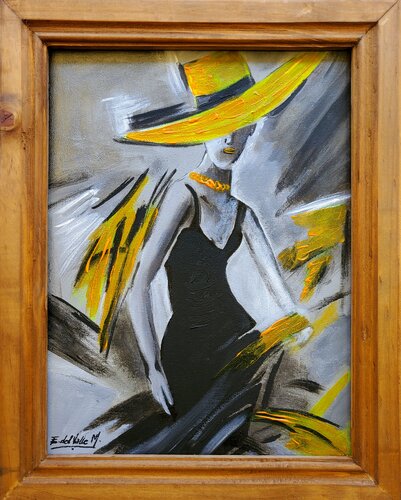 "MUJER en AMARILLO" by Estela Del Valle Mañez, Painting for Sale on Select