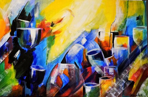 "COPAS EN ABSTRACCIÓN" by Estela Del Valle Mañez, Painting for Sale on Select