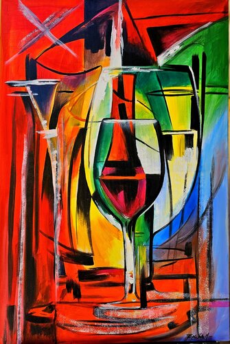 "COPAS MODERNAS I" by Estela Del Valle Mañez, Painting for Sale on Select