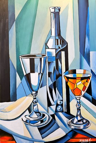 "BODEGON GEOMETRICO III" by Estela Del Valle Mañez, Painting for Sale on Select