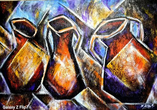 "JARRONES GEOMETRICOS" by Estela Del Valle Mañez, Painting for Sale on Select