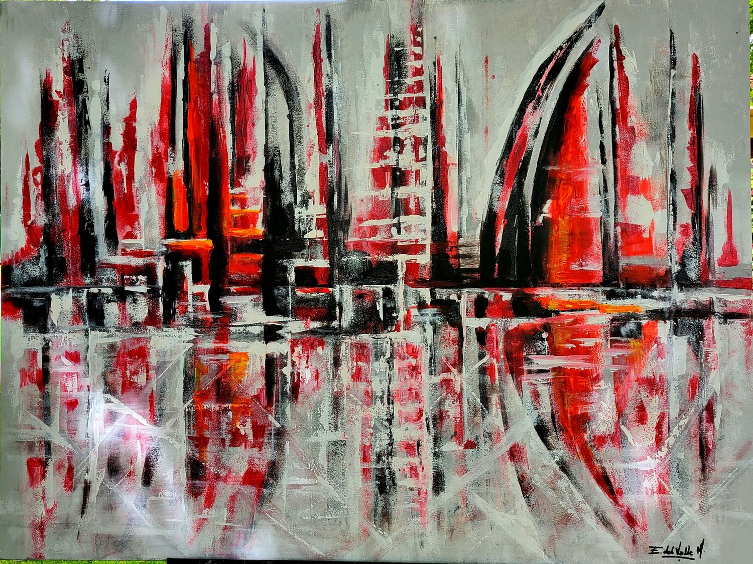 "VELAS en mi CIUDAD" Estela Del Valle Mañez Original painting for sale