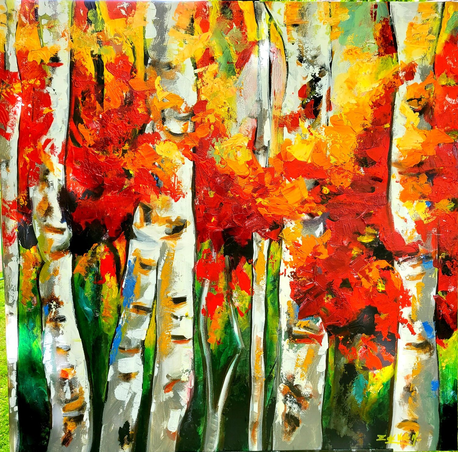"BOSQUE DE ABEDULES" Estela Del Valle Mañez Original painting for sale