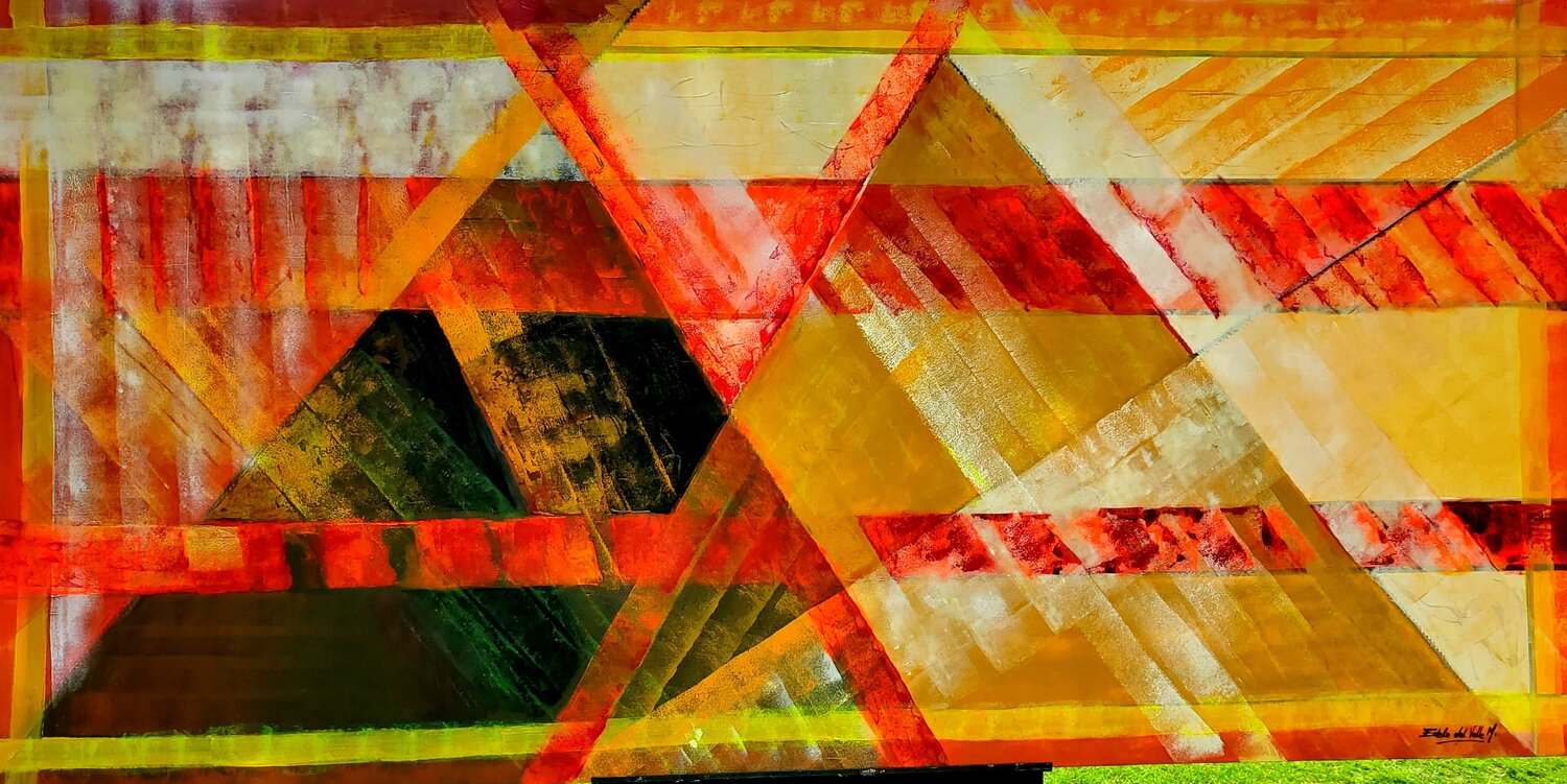 "GEOMETRIA en CALIDO" Estela Del Valle Mañez Original painting for sale
