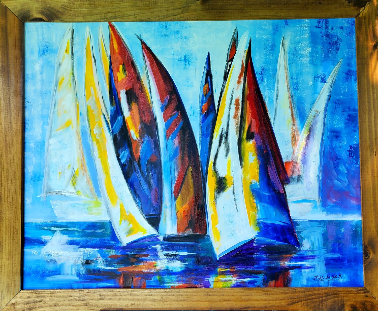 "VELAS EN ALTA MAR" Estela Del Valle Mañez Original painting for sale