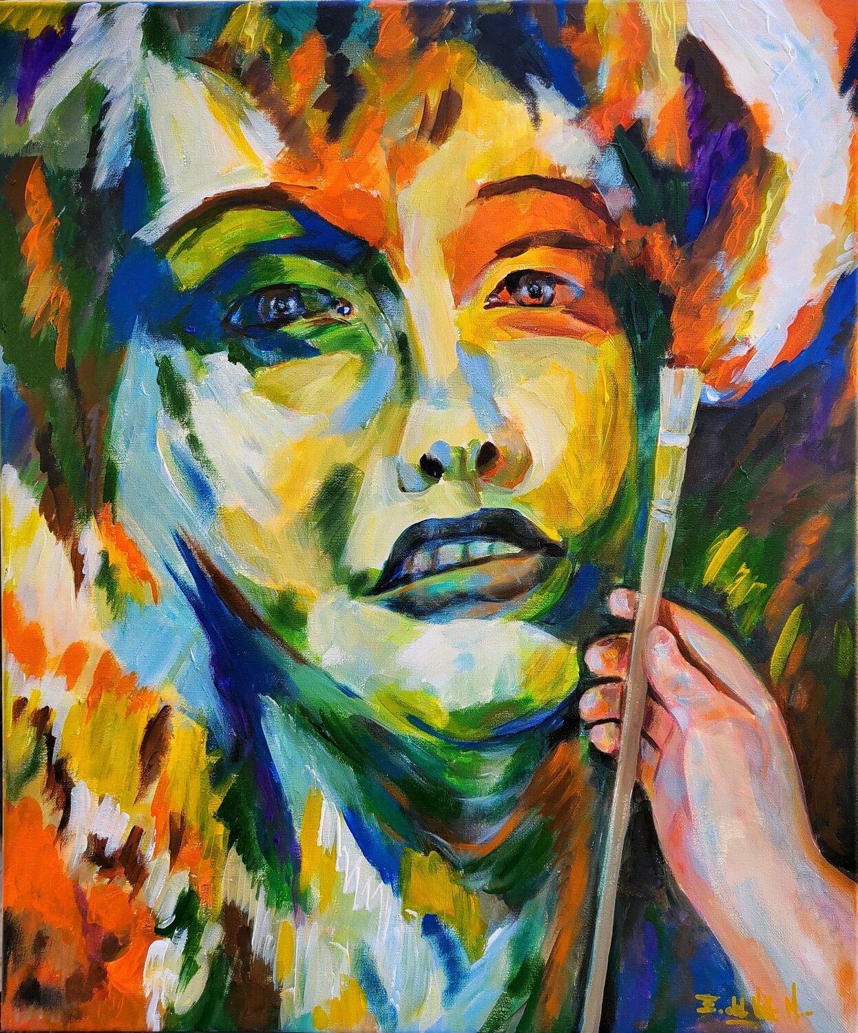"MUJER PINTORA" Estela Del Valle Mañez Original painting for sale