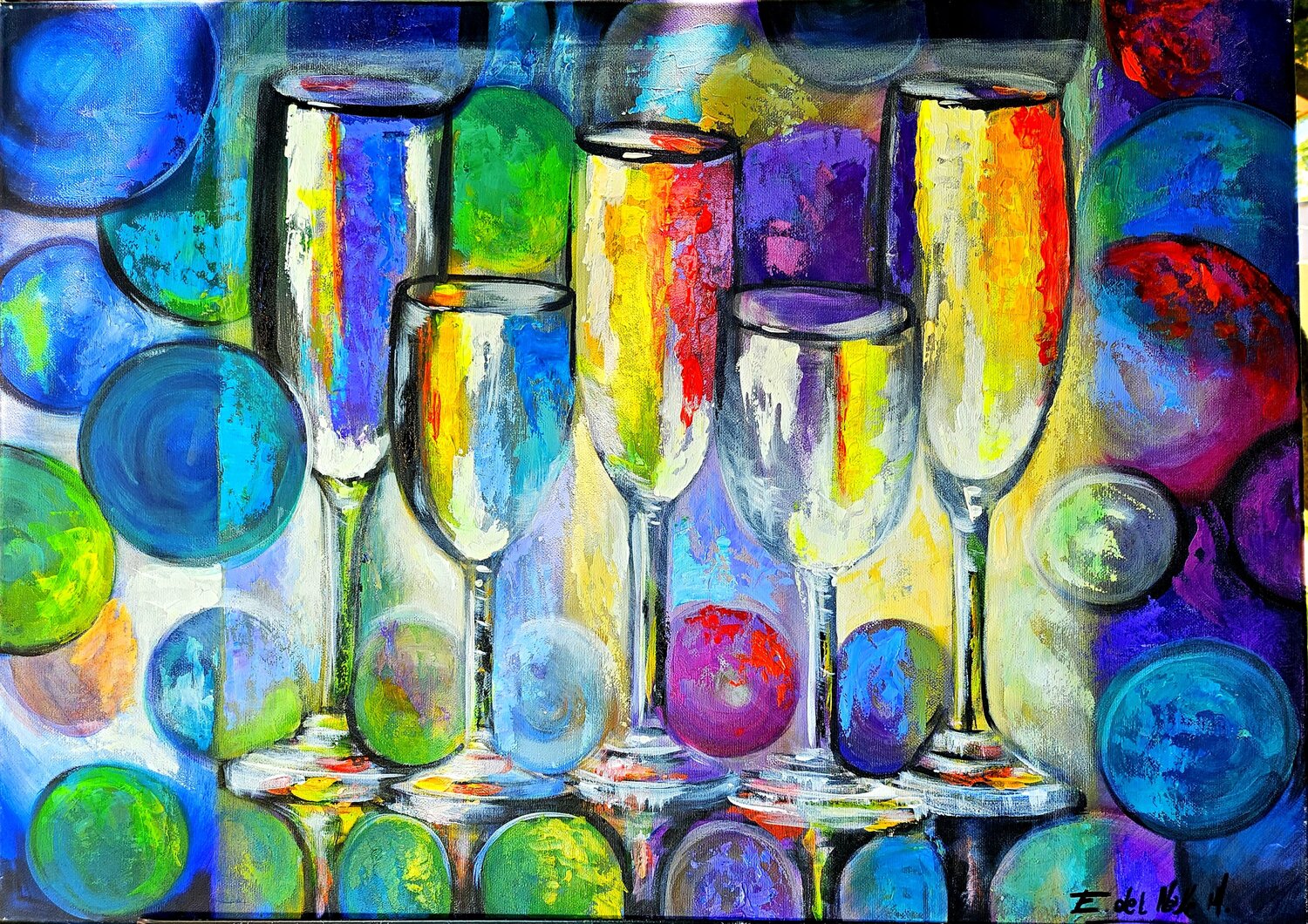 COPAS ILUMINADAS Estela Del Valle Mañez Original painting for sale