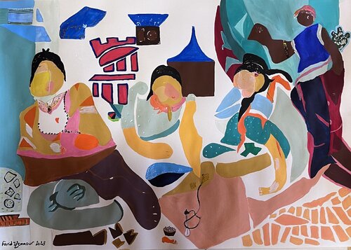 Traces_108"the Womens of algiers in their appartment II" by Farid Izemmour, Painting for Sale on Select