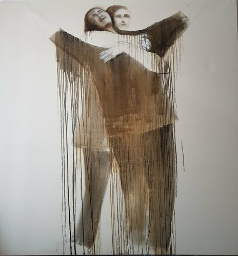 ABBRACCIO  HUG by Rossana Borzelli, Painting for Sale on Select