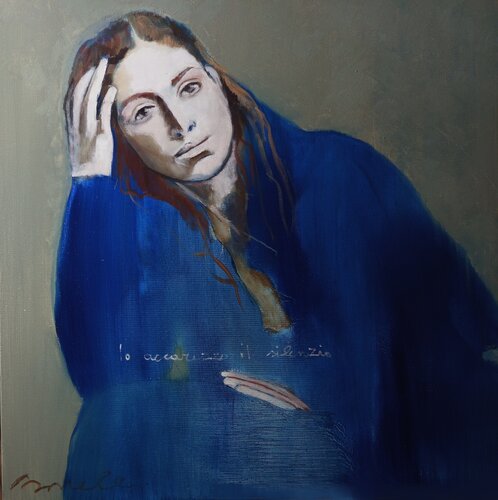 IO ACCAREZZO IL SILENZIO by Rossana Borzelli, Painting for Sale on Select