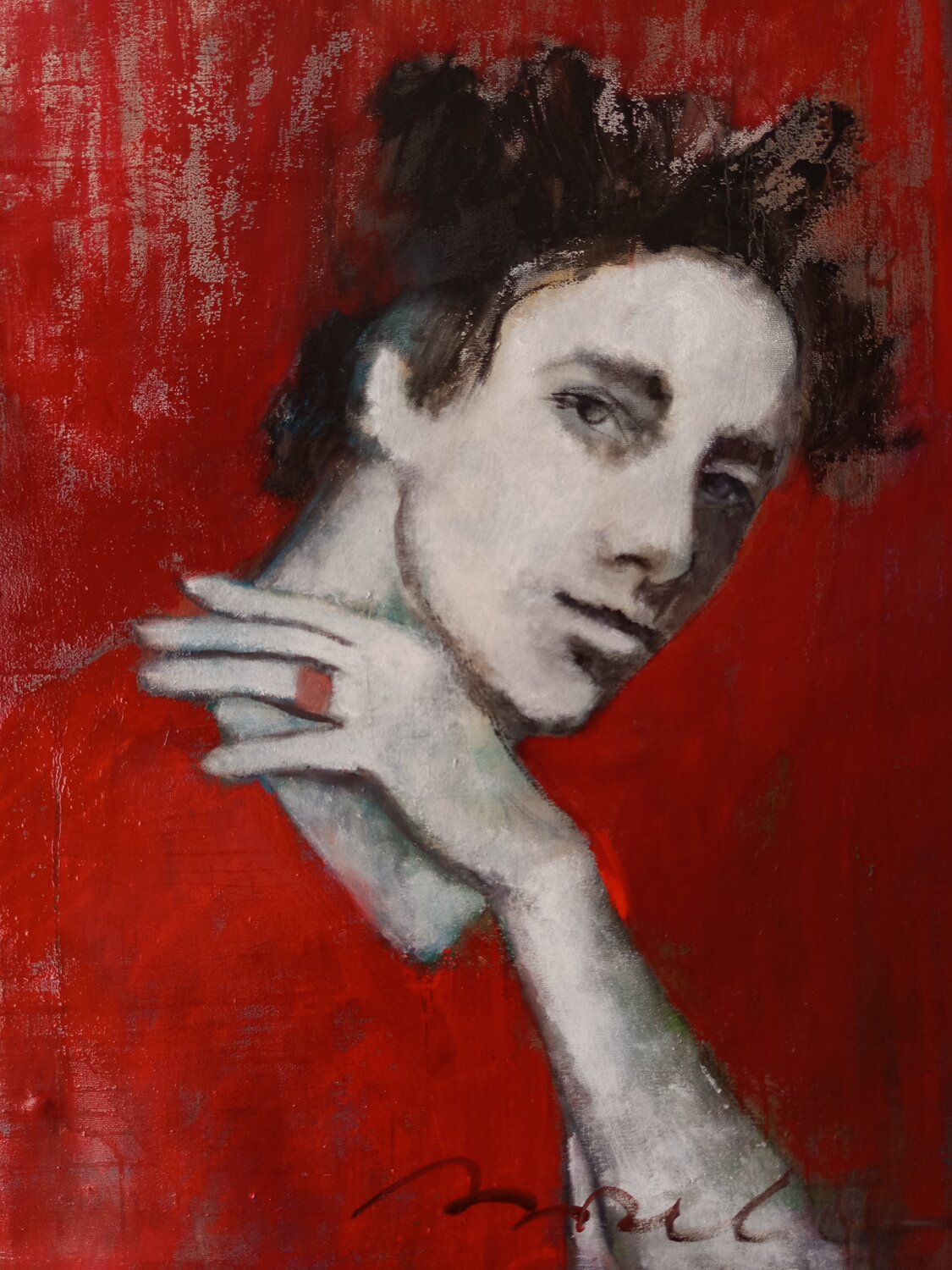 NEL ROSSO Rossana Borzelli Original painting for sale