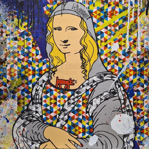 Mona Lisa Geometry by Misako Street Art, Painting for Sale on Select