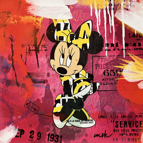 Minnie loves pink by Misako Street Art, Painting for Sale on Select