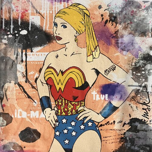 Iconic woman pop art by Misako Street Art, Painting for Sale on Select