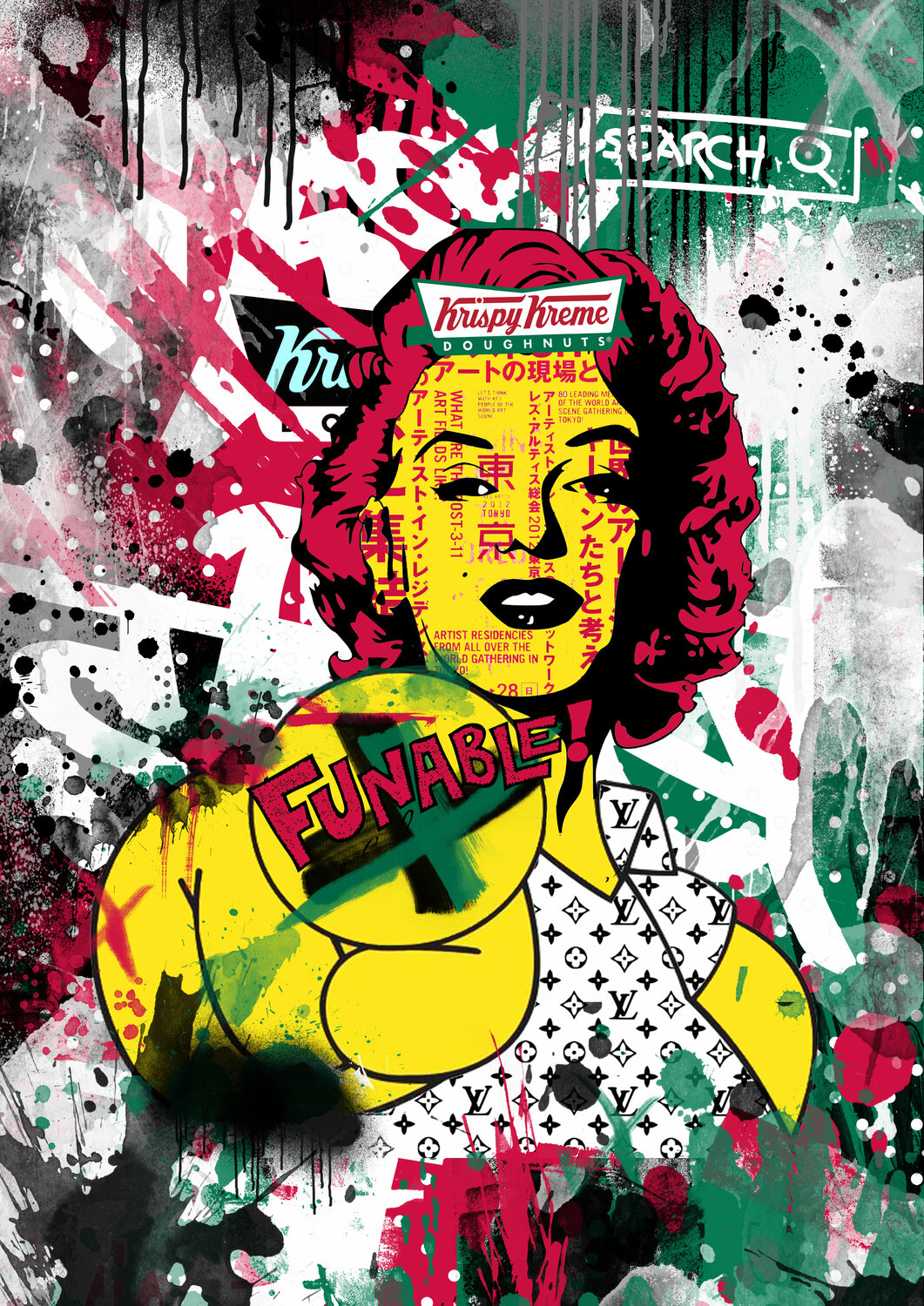 Krispy Marilyn Misako Street Art Original painting for sale