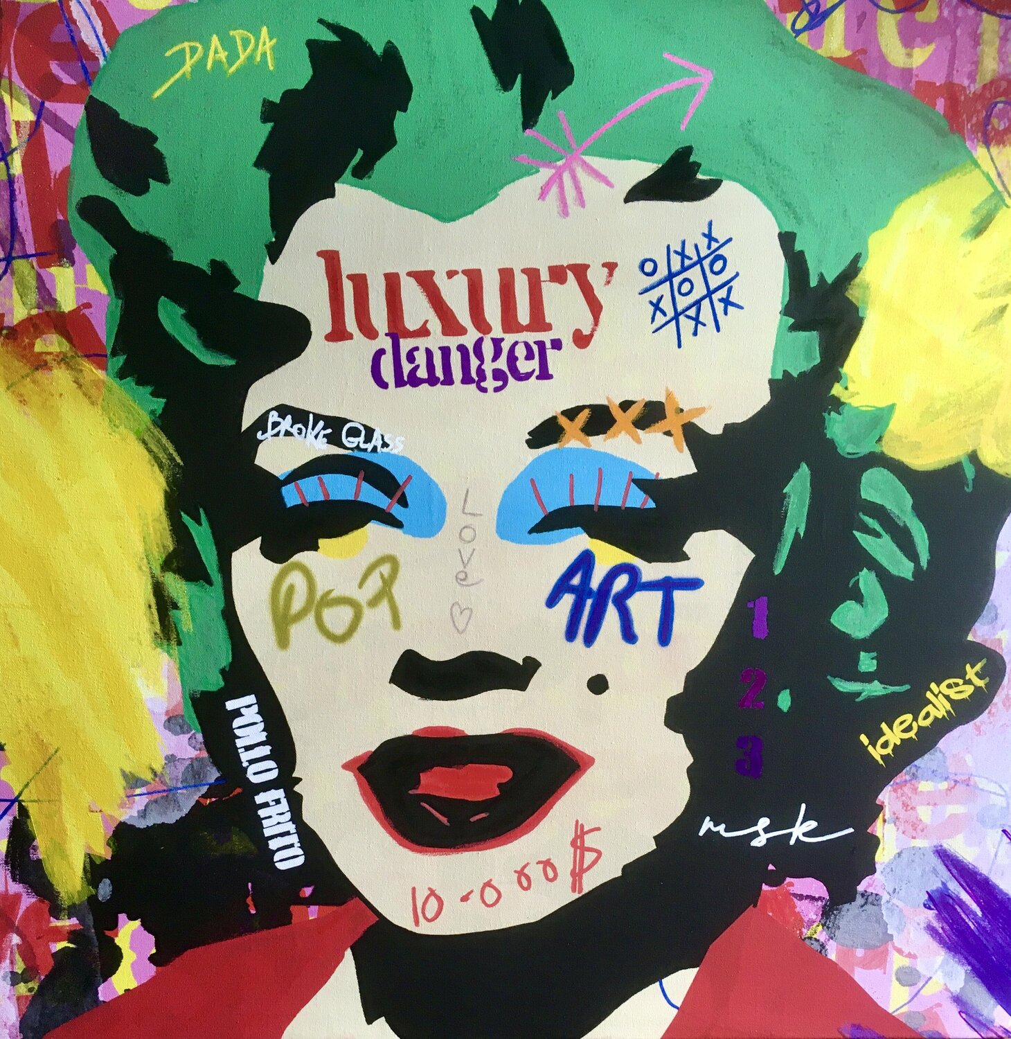Marilyn Pop 2 Misako Street Art Original painting for sale