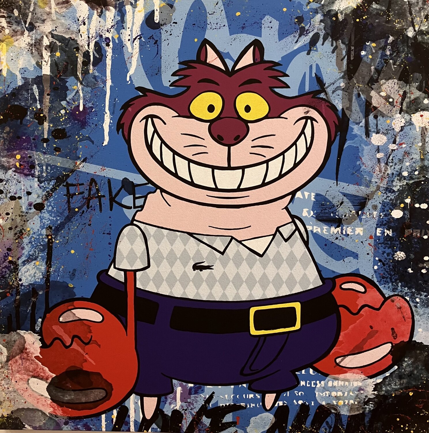 Chat Pince Misako Street Art Original painting for sale
