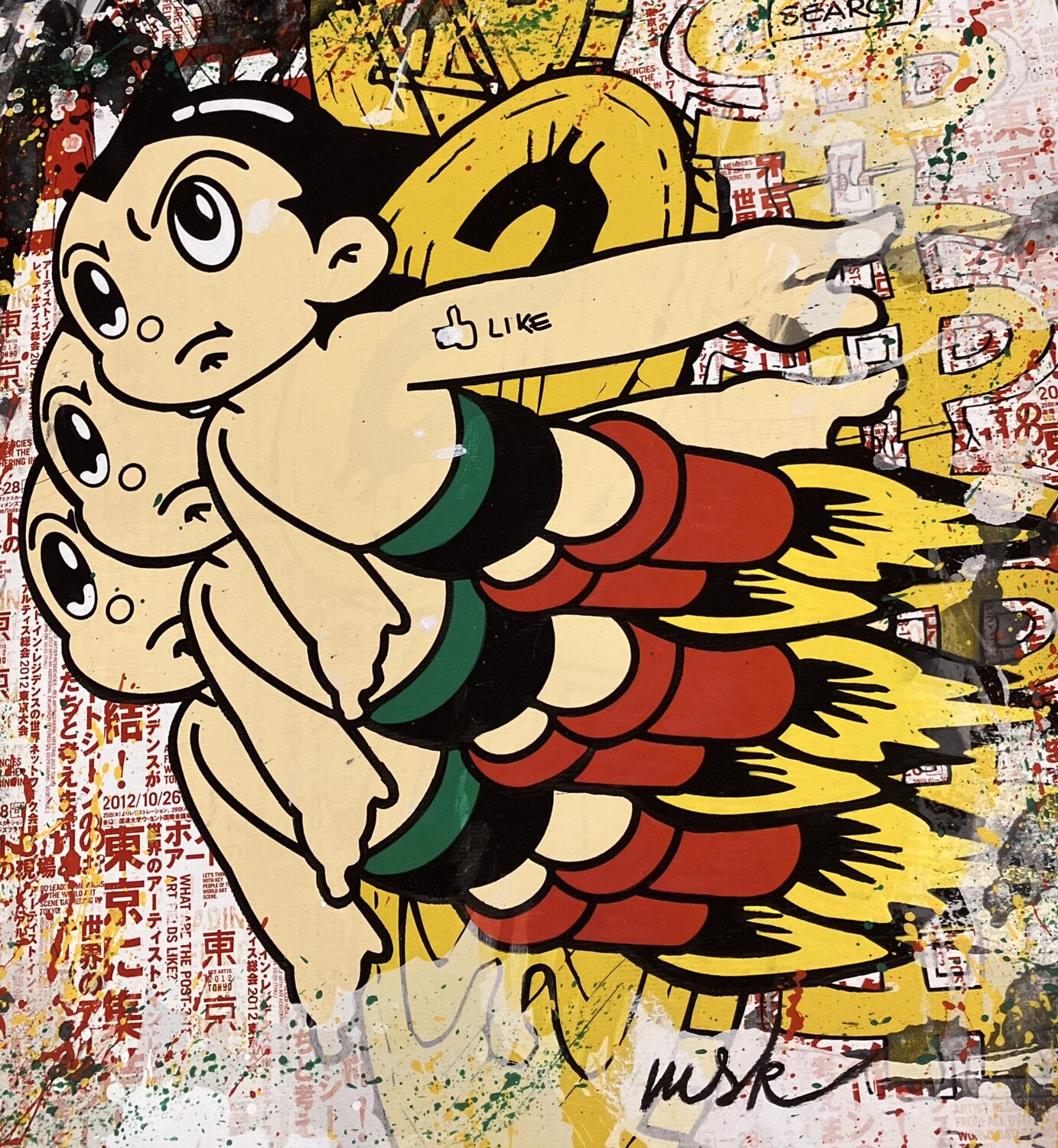 Vers l'infini et au delà Misako Street Art Original painting for sale