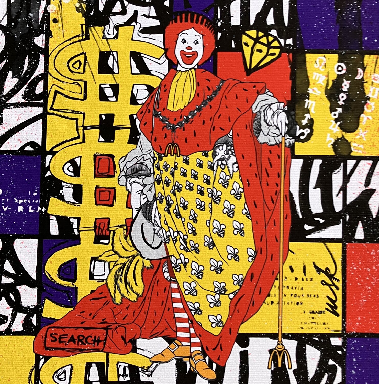 The King Misako Street Art Original painting for sale